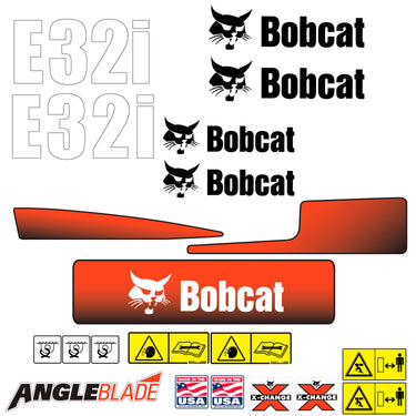 FITS BOBCAT E32i EXCAVATOR REPLACEMENT DECALS STICKER - OUTDOOR DURABLE LAMINATE
